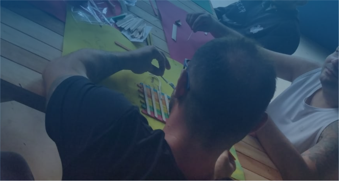 atividade terapêutica em grupo durante rotina de tratamento para dependência química no Hospital Átrios