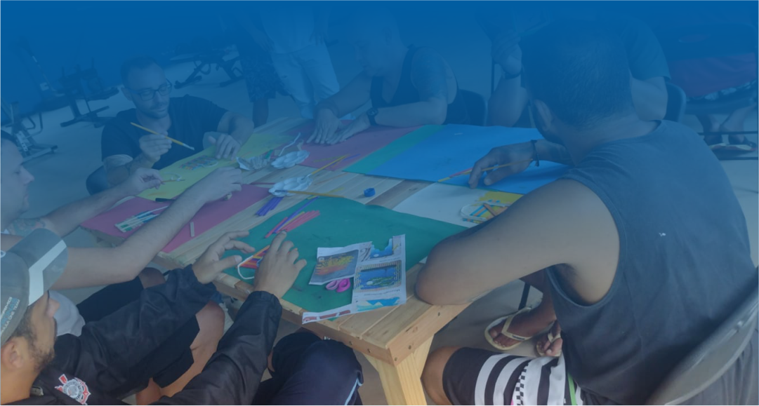 atividade terapêutica em grupo durante os primeiros dias de tratamento para dependência química no Hospital Átrios